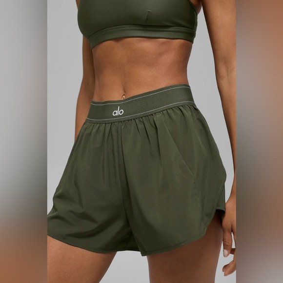 Limited Edition ALO Olive Match Point Shorts - Picture 1 of 5